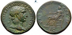 Trajan AD 98-117. Rome. Sestertius Æ