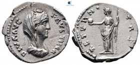 Diva Faustina I AD 140-141. Rome. Denarius AR
