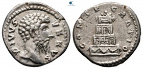 Divus Lucius Verus AD 169. Rome. Denarius AR