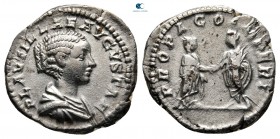 Plautilla, wife of Caracalla AD 202-205. Rome. Denarius AR