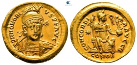 Honorius AD 393-423. Constantinople. Solidus AV