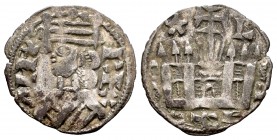Reino de Castilla y León. Alfonso VIII (1158-1214). Dinero. León. (Bautista-318). (Abm-200). Ve. 0,89 g. Roel estrellado y L sobre el castillo. Escasa...