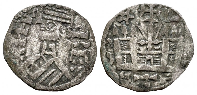 Reino de Castilla y León. Alfonso VIII (1158-1214). Dinero. ¿León o Logroño?. (B...