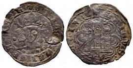 Reino de Castilla y León. Enrique IV (1454-1474). Cuartillo. Ávila. (Bautista-998.14). Ve. 2,11 g. Con A gótica bajo el castillo. Punto a izquierda y ...