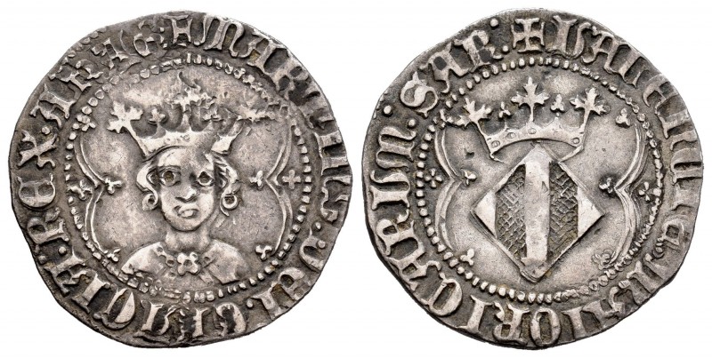 Corona de Aragón. Martín I (1396-1410). 1 real. Valencia. (Cru-527.1). (Cr C.G-2...