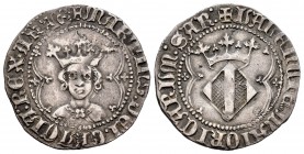 Corona de Aragón. Martín I (1396-1410). 1 real. Valencia. (Cru-527.1). (Cr C.G-2331d). Anv.: +MARTI9: DEI: GRACIA: REX: ARA. Rev.: +VALENCIE: MAIORICA...