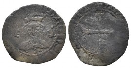 Corona de Aragón. Alfonso V (1416-1458). Dobler. Mallorca. (Cru-854). (Cr C.G-2896). Ve. 1,05 g. Perros a los lados del busto. BC+. Est...45,00. /// E...