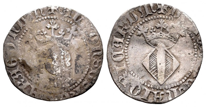 Corona de Aragón. Alfonso V (1416-1458). 1/2 real. Valencia. (Cru-865). Ag. 1,25...