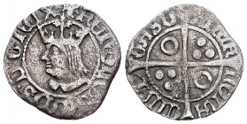 Corona de Aragón. Fernando II (1157-1188). 1/2 croat. Barcelona. (Cru-3079). Rev.: CIVI-TASB-ARCH-NONA. Ag. 1,31 g. MBC-. Est...120,00. /// ENGLISH: T...