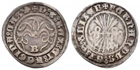 Fernando e Isabel (1474-1504). 1/2 real. Burgos. (Cal-186). Ag. 1,54 g. Cabeza de águila. MBC-. Est...65,00. /// ENGLISH: Catholic Kings (1474-1504). ...