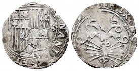Fernando e Isabel (1474-1504). 1 real. Sevilla. (Cal-409). Ag. 3,09 g. BC. Est...25,00. /// ENGLISH: Catholic Kings (1474-1504). 1 real. Sevilla. (Cal...