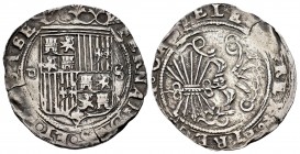 Fernando e Isabel (1474-1504). 1 real. Sevilla. (Cal-440). Ag. 3,35 g. Escudo entre ensayador d cuadrada y S. MBC-. Est...35,00. /// ENGLISH: Catholic...