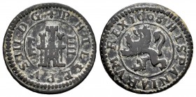 Felipe III (1598-1621). 4 maravedís. 1608. Segovia. Ae. 2,87 g. Fecha escasa. MBC. Est...30,00. /// ENGLISH: Philip III (1598-1621). 4 maravedís. 1608...