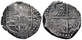 Felipe III (1598-1621). 4 reales. (1618-1620). Potosí. T (Juan Ximénez de Tapia). (Cal 2008-Tipo 83). Ag. 12,69 g. Gráfila de puntos gruesos. Muy rara...