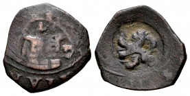 Felipe IV (1621-1665). 2 maravedís. (1652). Granada. (Cal 2019-137 var.). (Jarabo-Sanahuja-I 36). Ae. 1,31 g. Acuñada sobre un fragmento de 8 maravedí...