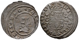Felipe IV (1621-1665). 16 maravedís. 1664. Córdoba. T. (Cal-445). (Jarabo-Sanahuja-M70). Ae. 4,27 g. MBC. Est...35,00. /// ENGLISH: Philip IV (1621-16...
