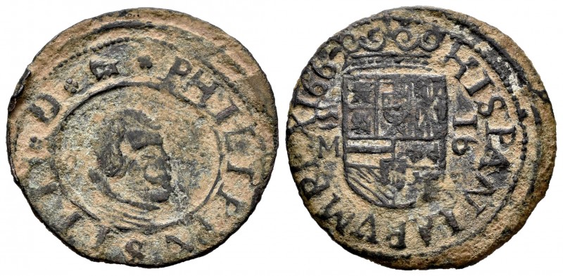 Felipe IV (1621-1665). 16 maravedís. 1662. Valladolid. M. (Cal-509). (Jarabo-San...