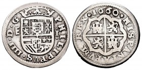 Felipe IV (1621-1665). 1 real. 1660. Segovia. (Cal 2019-800). Ag. 2,20 g. Sin marca de ensayador. Rara. MBC-. Est...110,00. /// ENGLISH: Philip IV (16...