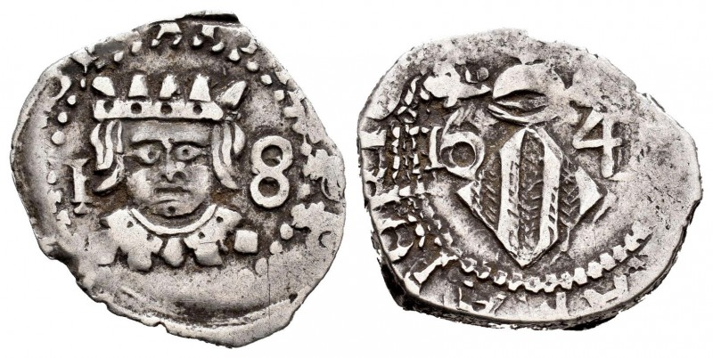 Felipe IV (1621-1665). Dieciocheno. 1641. Valencia. (Cal 2008-1105). Ag. 2,11 g....