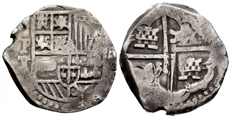 Felipe IV (1621-1665). 4 reales. Potosí. T. (Cal-Tipo 279). Ag. 13,43 g. Fecha n...