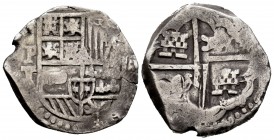 Felipe IV (1621-1665). 4 reales. Potosí. T. (Cal-Tipo 279). Ag. 13,43 g. Fecha no visible. BC+. Est...50,00. /// ENGLISH: Philip IV (1621-1665). 4 rea...