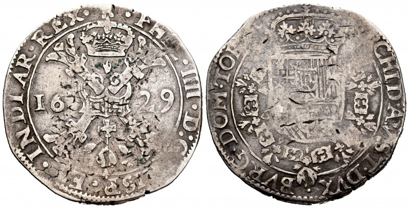 Felipe IV (1621-1665). 1 patagón. 1629. Tournai. (Vanhoudt-645 TO). (Vti-935). A...