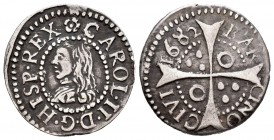 Carlos II (1665-1700). Croat. 1682. Barcelona. (Cal-209). Ag. 2,62 g. MBC. Est...65,00. /// ENGLISH: Charles II (1665-1700). Croat. 1682. Barcelona. (...