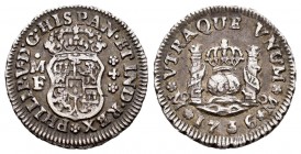 Felipe V (1700-1746). 1/2 real. 1736. México. MF. (Cal-257). Ag. 1,64 g. MBC. Est...45,00. /// ENGLISH: Philip V (1700-1746). 1/2 real. 1736. México. ...