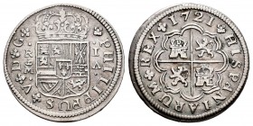 Felipe V (1700-1746). 1 real. 1721. Madrid. A. (Cal-435). Ag. 2,70 g. MBC. Est...45,00. /// ENGLISH: Philip V (1700-1746). 1 real. 1721. Madrid. A. (C...