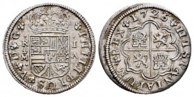 Felipe V (1700-1746). 1 real. 1726/1. Madrid. A. (Cal 2019-436). Ag. 2,68 g. Clara sobrefecha. Limpiada. MBC+. Est...40,00. /// ENGLISH: Philip V (170...