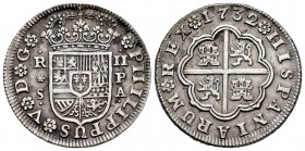 Felipe V (1700-1746). 2 reales. 1732. Sevilla. PA. (Cal-988). Ag. 5,84 g. MBC+. Est...70,00. /// ENGLISH: Philip V (1700-1746). 2 reales. 1732. Sevill...