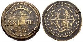 Felipe IV (1621-1665). Ponderal para 8 reales. (Mateu y Llopis-37). Ae. 26,80 g. Rayas en el borde a las 5h. MBC. Est...100,00. /// ENGLISH: Philip IV...