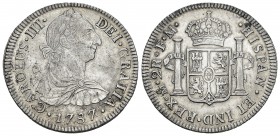 Carlos III (1759-1788). 2 reales. 1787. México. FM. (Cal 2019-680). Ag. 6,76 g. EBC-. Est...110,00. /// ENGLISH: Charles III (1759-1788). 2 reales. 17...