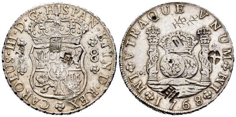 Carlos III (1759-1788). 8 reales. 1768. Lima. JM. (Cal-1028). Ag. 26,85 g. Punto...