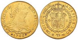 Carlos III (1759-1788). 4 escudos. 1788. Madrid. M. (Cal-1795). Au. 13,32 g. MBC+. Est...650,00. /// ENGLISH: Charles III (1759-1788). 4 escudos. 1788...