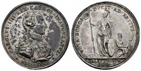 Carlos IV (1788-1808). Medalla de Proclamación. 1789. Valencia. (H-107). Anv.:  Busto de Carlos III. Rev.: VOTA. BONOS. DVCIT. AD. EXIVS y en exergo V...