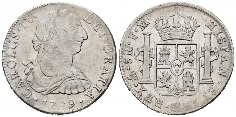 Carlos IV (1788-1808). 8 reales. 1789. México. FM. (Cal 2019-950). Ag. 26,91 g. ...