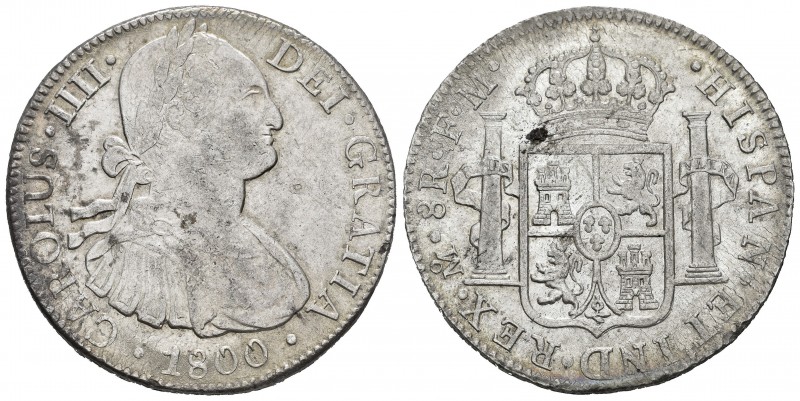 Carlos IV (1788-1808). 8 reales. 1800. México. FM. (Cal 2019-965). Ag. 27,01 g. ...