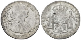 Carlos IV (1788-1808). 8 reales. 1800. México. FM. (Cal 2019-965). Ag. 27,01 g. Parte de brillo original en reverso. EBC-. Est...100,00. /// ENGLISH: ...