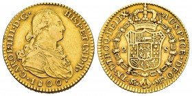 Carlos IV (1788-1808). 2 escudos. 1800. Madrid. MF. (Cal 2019-1297). Au. 6,76 g. MBC+. Est...300,00. /// ENGLISH: Charles IV (1788-1808). 2 escudos. 1...