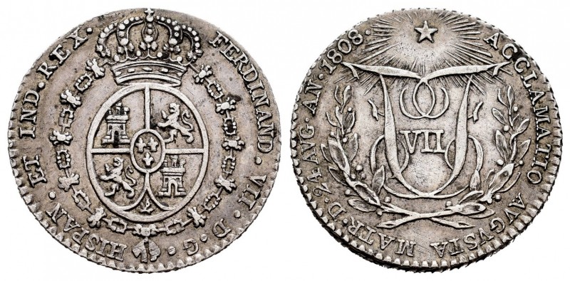 Fernando VII (1808-1833). Medalla de Proclamación. 1808. Madrid. (H-3). Ag. 3,01...