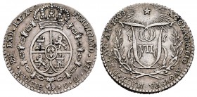 Fernando VII (1808-1833). Medalla de Proclamación. 1808. Madrid. (H-3). Ag. 3,01 g. Módulo de 1 real. EBC-. Est...50,00. /// ENGLISH: Ferdinand VII (1...