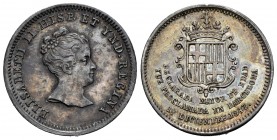 Isabel II (1833-1868). Medalla de proclamación de la mayoría de edad. 1 de diciembre de 1843. Barcelona. (H-3). Ag. 6,86 g. Módulo de 4 reales. Pátina...