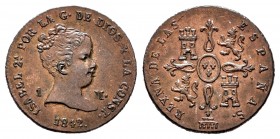 Isabel II (1833-1868). 1 maravedí. 1842. Segovia. (Cal 2019-35). Ae. 1,35 g. EBC+. Est...120,00. /// ENGLISH: Elizabeth II (1833-1868). 1 maravedí. 18...