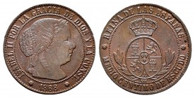 Isabel II (1833-1868). 1/2 céntimo de escudo. 1868. Sevilla. OM. (Cal-212). Ae. 1,25 g. EBC-. Est...25,00. /// ENGLISH: Elizabeth II (1833-1868). 1/2 ...