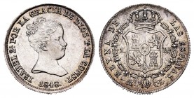 Isabel II (1833-1868). 1 real. 1848. Madrid. CL. (Cal 2008-416). (Cal 2019-300). Ag. 1,46 g. Parte de brillo original. EBC/EBC-. Est...90,00. /// ENGL...