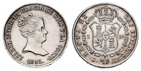 Isabel II (1833-1868). 1 real. 1851. Sevilla. RD. (Cal 2008-432). (Cal 2019-319). Ag. 1,27 g. EBC-. Est...75,00. /// ENGLISH: Elizabeth II (1833-1868)...