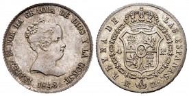 Isabel II (1833-1868). 4 reales. 1848. Madrid. CL. (Cal-453). Ag. 5,30 g. Escasa en esta conservación. EBC. Est...200,00. /// ENGLISH: Elizabeth II (1...