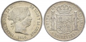 Isabel II (1833-1868). 20 reales. 1856. Madrid. (Cal 2019-612). Ag. 25,91 g. Restos de brillo original . EBC+. Est...400,00. /// ENGLISH: Elizabeth II...