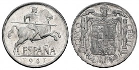 Estado Español (1936-1975). 5 céntimos. 1941. (Cal 2019-2). Al. 1,15 g. SC. Est...35,00. /// ENGLISH: Spanish State (1936-1975). 5 céntimos. 1941. (Ca...